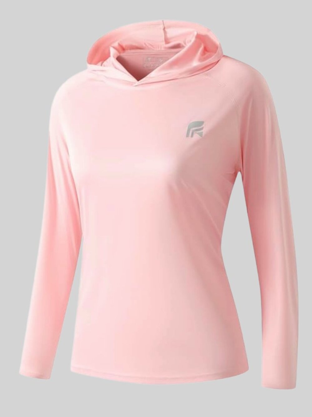 Women's UV Protection Hoodie, UPF 50+, Size Medium, Light Pink